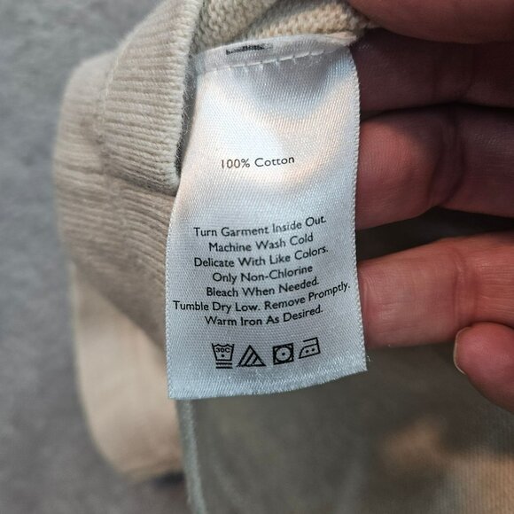 Eddie Bauer Mens Beige Gray Cotton 1/4 Zip Sweater TXL Long Sleeve Casual Pullov - Picture 4 of 6